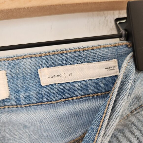 Pacsun Light Wash Jegging Skinny Jeans Stretch Distressed Women's 25 - Picture 6 of 7